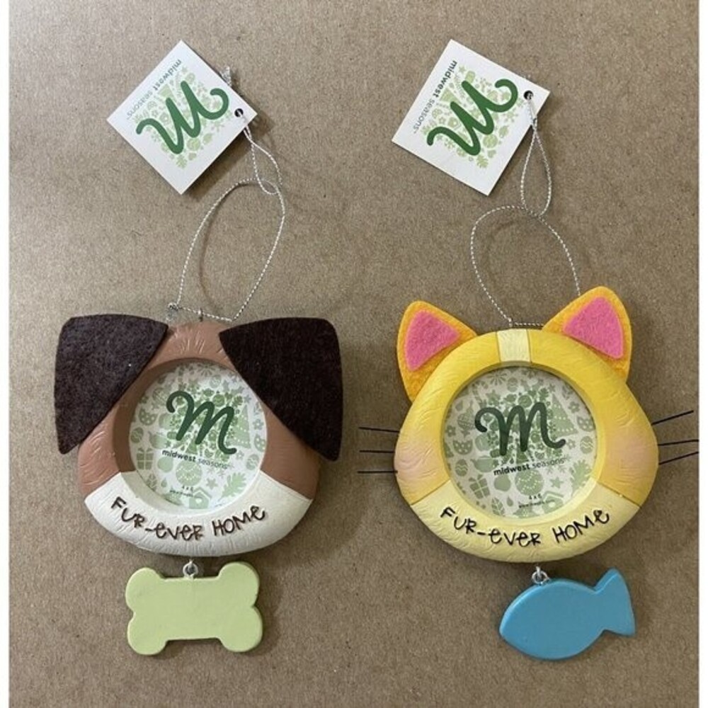 Midwest-CBK Fur EVER Home Photo Frame for Cat and Dog Christmas Ornaments
